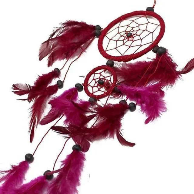 Ancient Wisdom 3 x Bali Dreamcatcher - Middelgroot Rond - Zwart/Wit/Rood Zwart / Wit / Rood