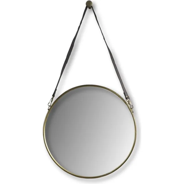 Vtw Living Wandspiegel - Spiegel - Industrieel - Spiegel Rond - Badkamerspiegel - Gang Spiegel - Hal Spiegel - Sfeer - Muur Spiegel - 45 cm breed goud