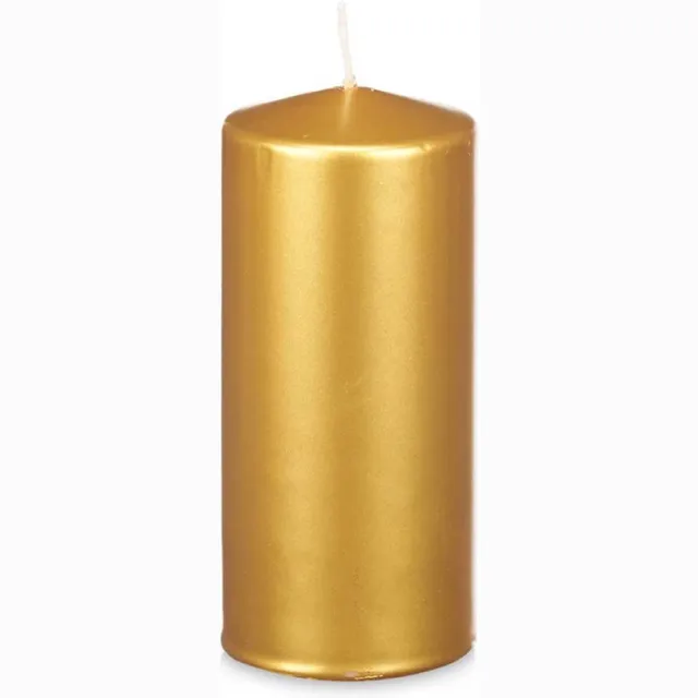 Acorde Candles Gouden Kaars - Stompkaars - Acorde Candles - Cilinderkaars 20 x 9 cm - +/- 80 Branduren - Zeer Luxe Geurloze Kaars - Kerst - Feestdagen