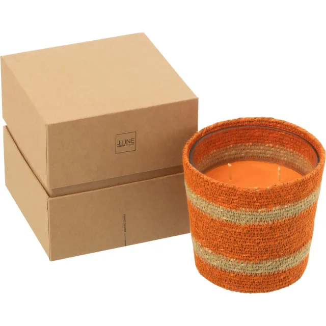 J-Line geurkaars Mand - Vanilla Escape - oranje - small - 45U