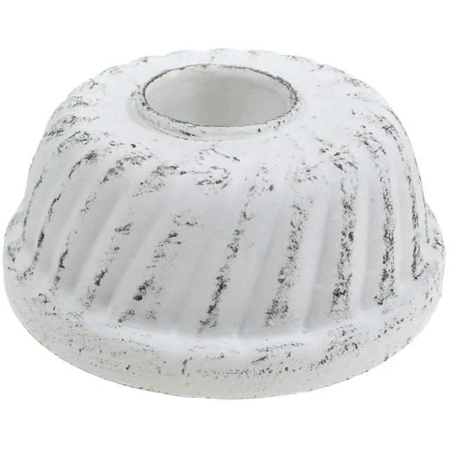 posiwio Kaarsenhouder Bundt cake bakvorm Shabby Chic Wit Ø7,2cm H3cm 2 stuks