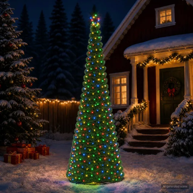 vidaXL Led-tinselkerstboom met voet EKENAS 300 cm 475 LED's Groen