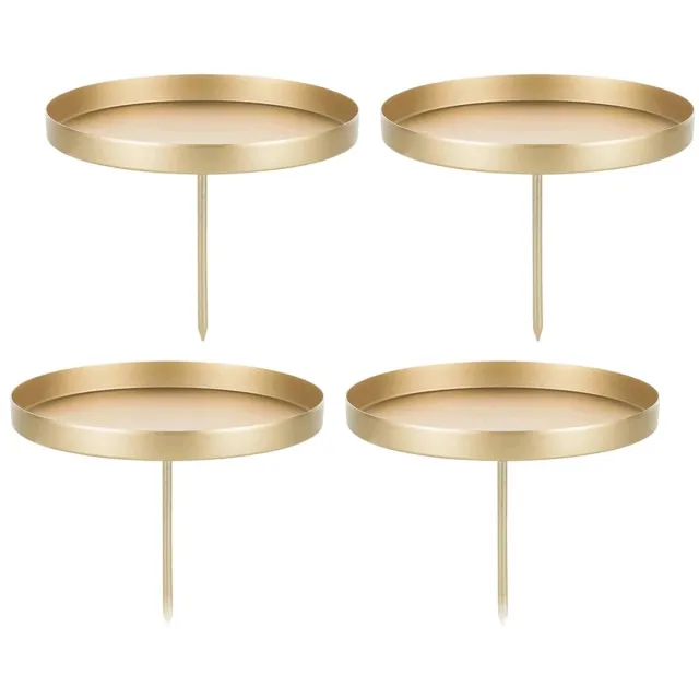 Romadedi Gouden Kaarsenstandaard Set van 4 - 10 cm - Kerst Decoratie