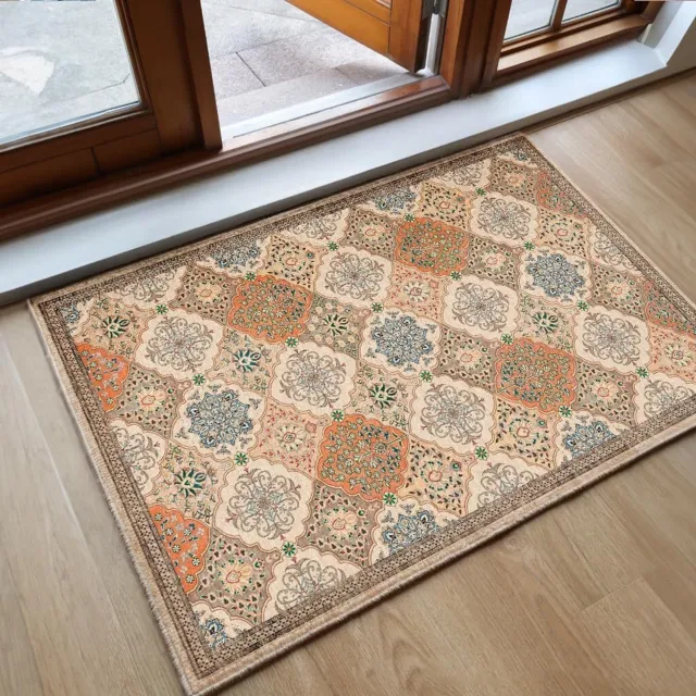 Bomiclss Deurmat 40 X 60 Cm - Machinewasbare Mat, Superzachte Antislip Deurmat, Absorberende Binnen- En Buitenmat, Vintage Etnisch Tapijt Meerdere kleuren