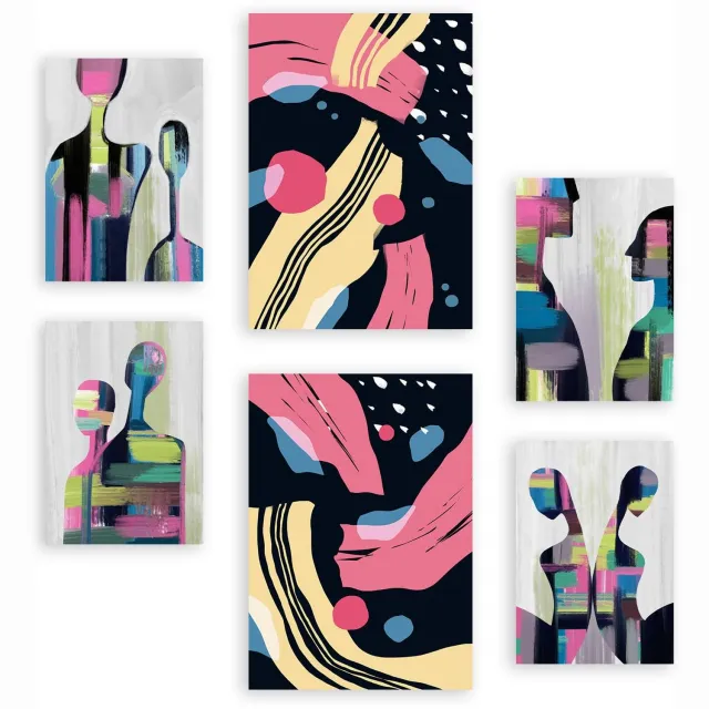 Nacnic Set van 6 Abstracte Kunst Posters - A4/A3 Formaat