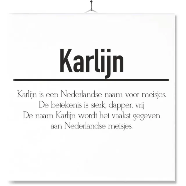 MC Living Tegel Met Opdruk | Betekenis | Kado | Cadeau | Met Naam - Karlijn Multi-Color