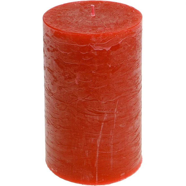 Viana Effen gekleurde kaarsen oranje 85x150mm 2st, 2 Stück