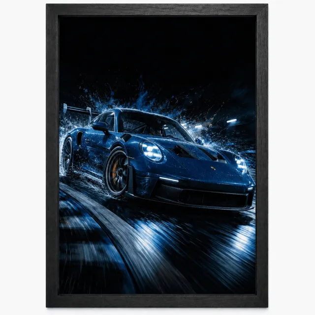 Joshimo Porsche 911 GT3 RS Poster | Sportauto Wanddecoratie | Inclusief Zwarte A4 Lijst