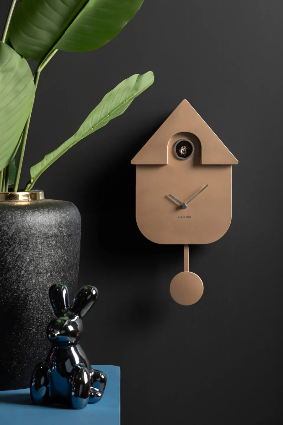 Karlsson Modern Cuckoo Metallic wandklok rosé, foto 6