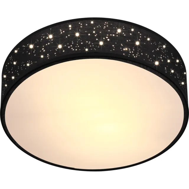 Monzana Plafondlamp - Sterrenhemel Rond 38cm 40 Watt Stof - Zwart