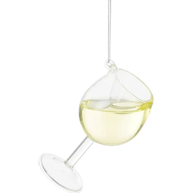 Mica Decorations kerstornament wijnglas - glas - champagne