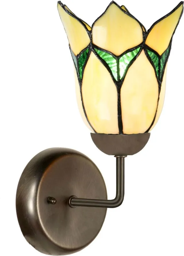 Coloured by Art Tiffany Wandarmatuur Lovely Flower Yellow - Art Deco Trade Geel