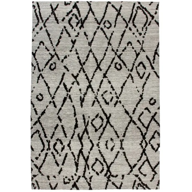 Dutch XXL Scandinavisch Vloerkleed | Tapijt | River | Geometrisch | Grijs/Zwart Grijs / Zwart