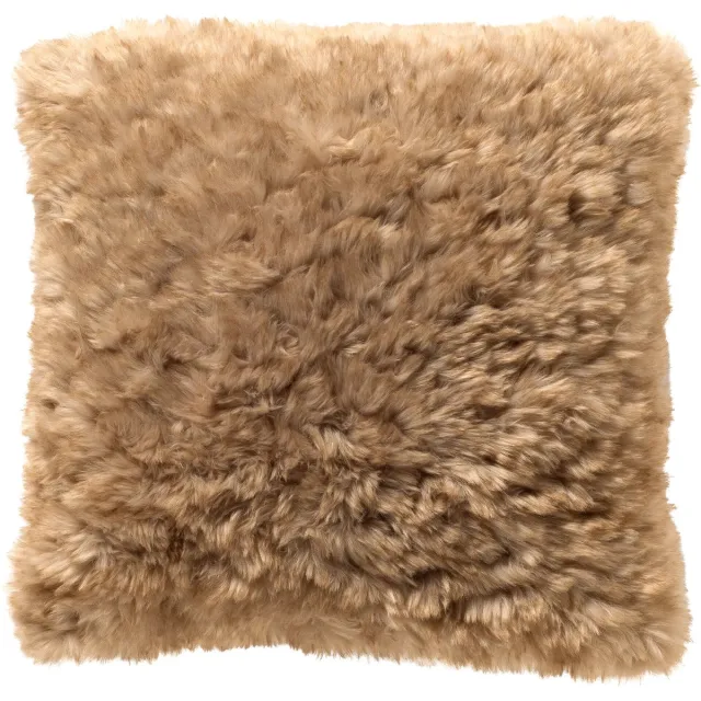 Dutch Decor JOSH - kussenhoes 45x45 cm - imitatiebont - Cornstalk - bruin - met rits - zonder binnenkussen Beige