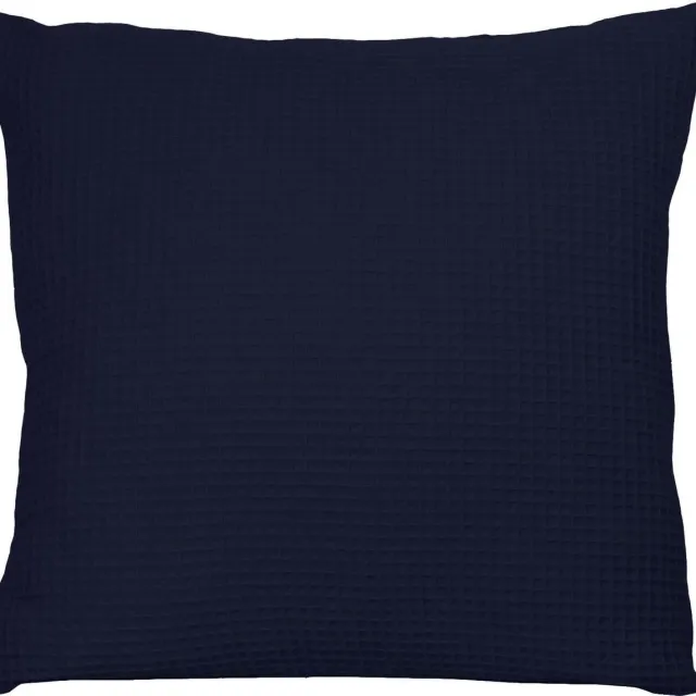 BINK Bedding Sierkussen Wafel (Pique) Marine 50 x 50 incl vulling donkerblauw