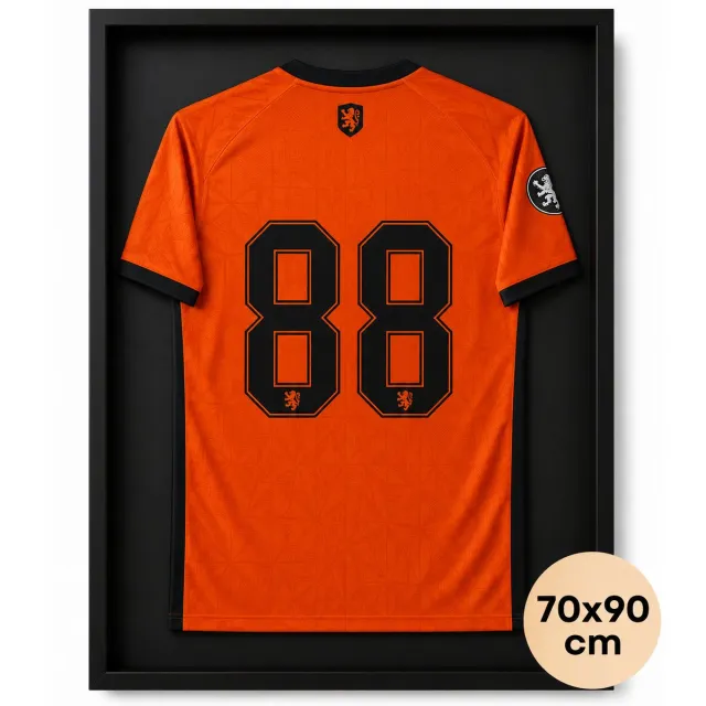 Q-Living Wissellijst Aluminium - Inlijsten Voetbal Shirt - 70x90 CM - Zwart - Diepe lijst - Box Frame - Shirt In Fotolijst