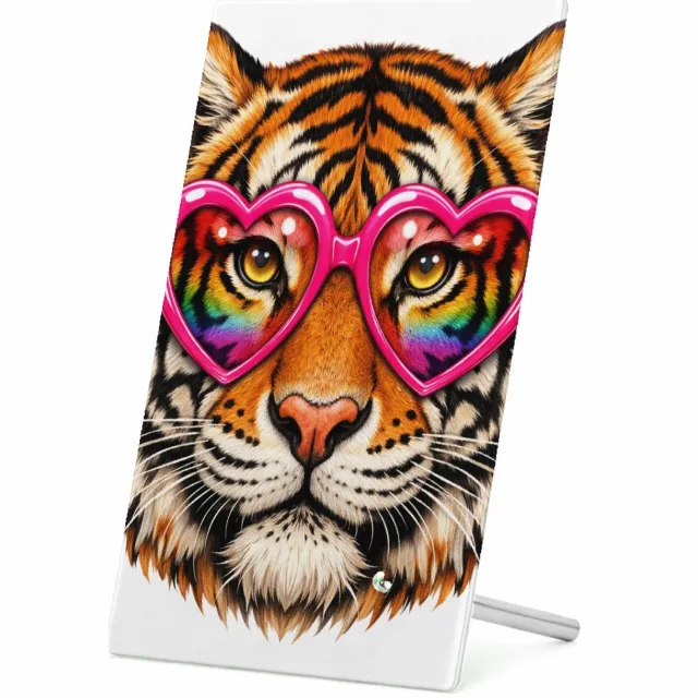 Mr Cadeautjes Glasframe 11 x 16 - design Een expressief dierengezicht met een speelse, zelfverzekerde | cadeau Wit