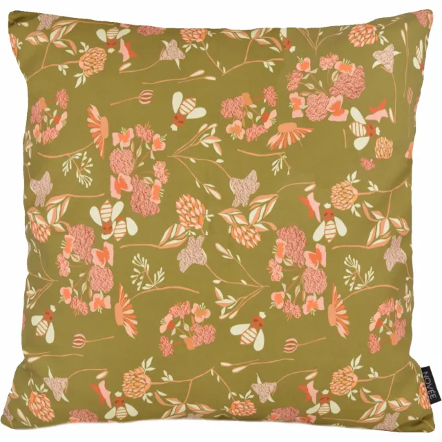 NOVÉE Mae Bloom Groen Kussenhoes | Indoor / Outdoor Collectie | Katoen | 45 x 45 cm