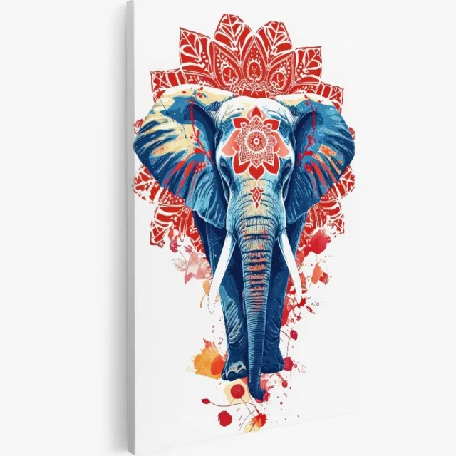 Saammp Canvas Schilderij - Olifant - Kunst - Abstract - Dieren - 40x60 - Foto op canvas - Wanddecoratie - Muurdecoratie Woonkamer - Slaapkamer decoratie - Canvas Print Multicolor