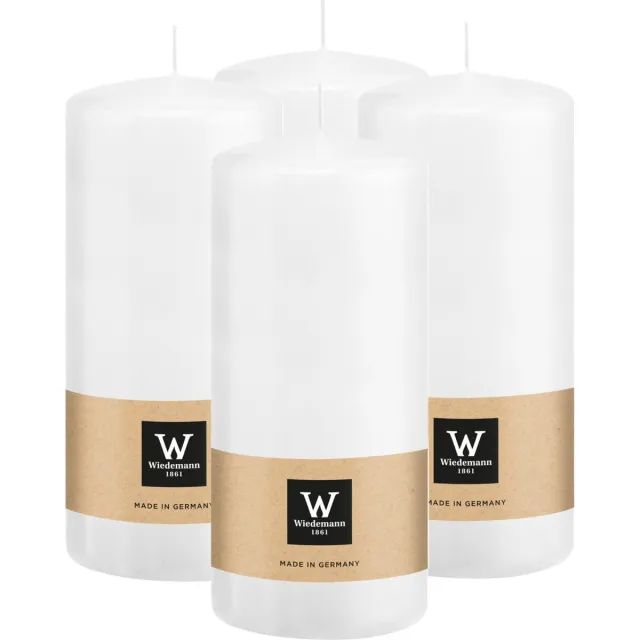 Wiedemann Cilinderkaars/stompkaars - 4x - wit - 15 x 7 cm - 63 branduren - zuilkaarsen