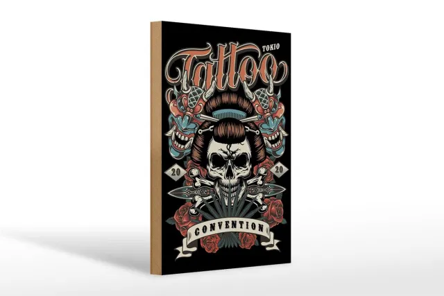Femer Holzschild Tattoo 20x30cm Tokio convention Multi-coloured
