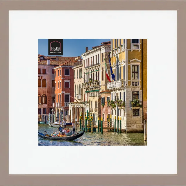 HAES deco Houten Fotolijst met Passe-partout Venezia bruin voor 1 foto formaat 20x20 of 30x30 -SP12831