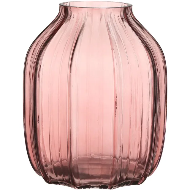 Unyqoos Elegante roze glazen vaas van 20 cm voor bloemen en decoratie, Glas