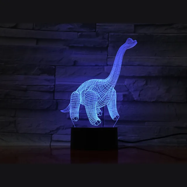 MC Living 3D Led Lamp Met Gravering - RGB 7 Kleuren - Dinosaurus
