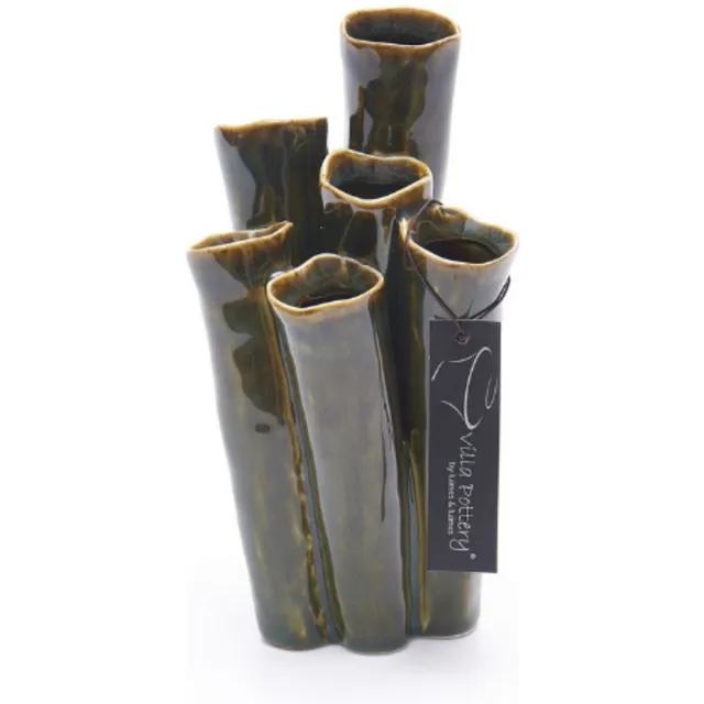 Villa Pottery Vaas - Villa Pottery - Decoratie - Woondecoratie - porselein - waterdicht - New Juul 1_2 Dark Green Groen