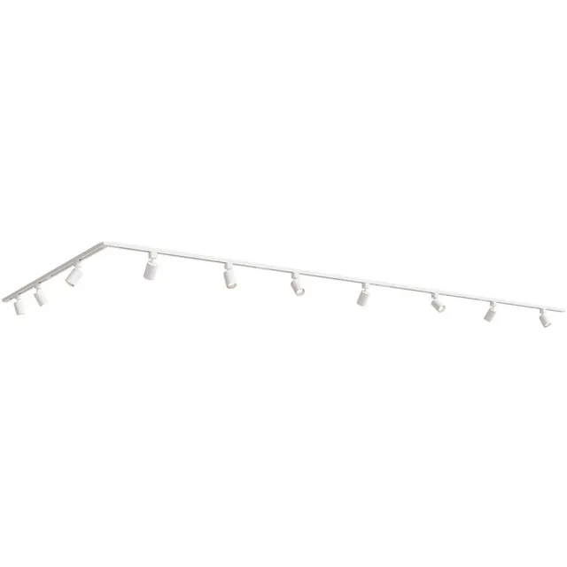 HOFTRONIC railverlichting pakket L-vorm – 6x 1 meter rail – 10x GU10 railspots – dimbaar – aluminium wit – IP20 – modulair – 230V – railverlichting woonkamer keuken
