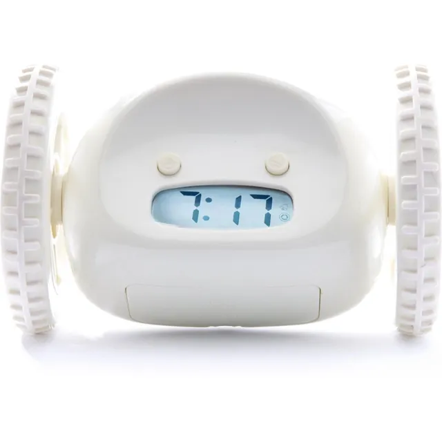Clocky Alarm Klok op Wielen - Wit - CL-WHITE