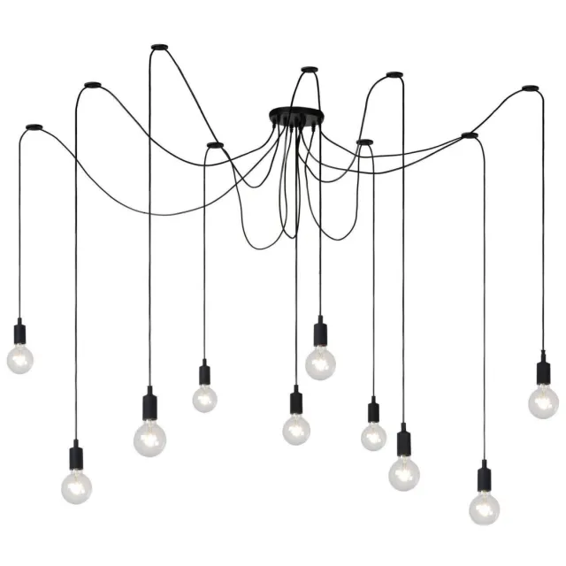 Lucide FIX - Hanglamp - 10xE27 - Zwart