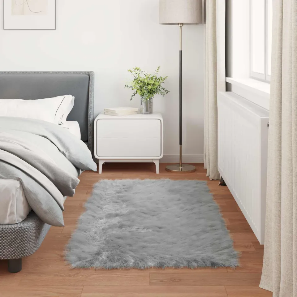 vidaXL Tapijt van imitatie TAFALLA Grijs 80 x 150 cm Polyester, foto 3