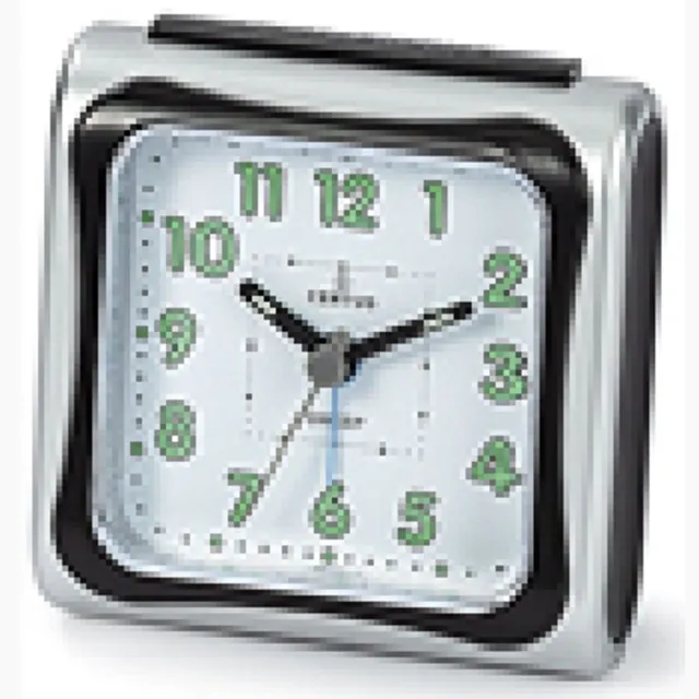 Certus model 061009-wekker-alarm-verlichting-snooze functie-stille secondewijzer-inclusief AA batterij-zwart/zilver zilver zwart