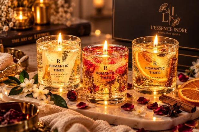 L'essence indre L’Essence Indre Aurora Luxe – Geurkaarsenset 3 stuks – Gloeiend glas – Luxe sfeerverlichting & geur Geen kleur