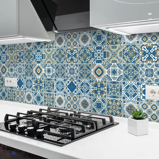 Ambiance Sticker Tegelstickers voor de keuken en badkamer - 24 Rebecca Azulejo tegelstickers - 24 stickers 10x10cm Multi color