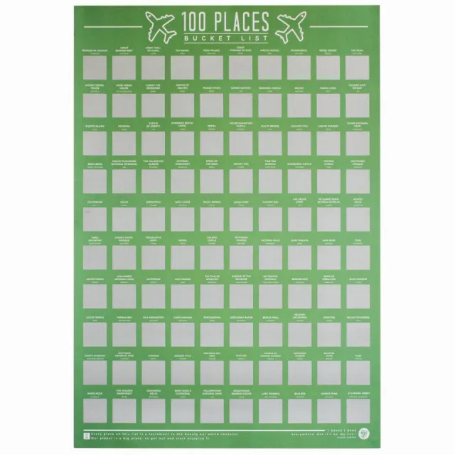 Gift Republic Krasposter - 100 Plaatsen Multicolor