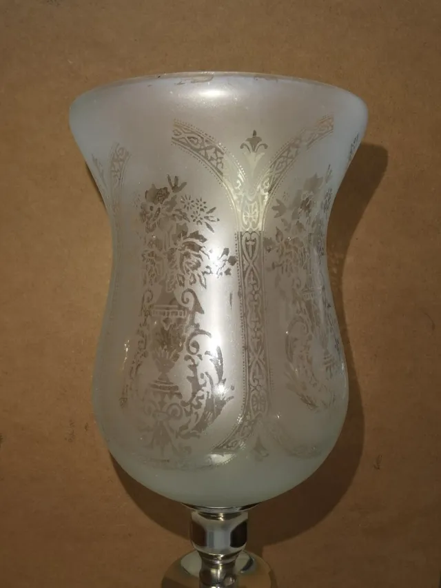 Boltze Windlicht glas - los glas - Baroque - Frost - 15x10cm. Naturel