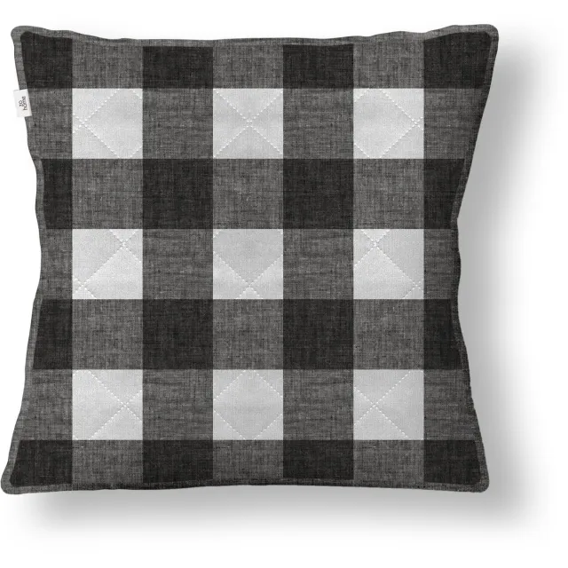 Zo Home Quattro di Lino Sierkussen - dark grey 50x50cm - inclusief binnen kussen