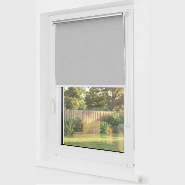 Estika Klemmfix thermo rolgordijn zonder boren 115x220 cm grijs linnen verduisterend