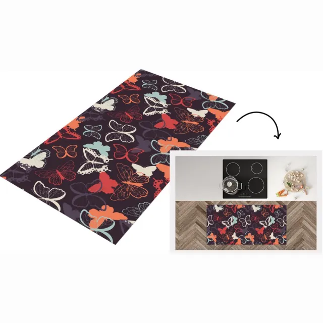 KitchenYeah Keukenloper - Loper keuken - Vlinders - Patronen - Abstract - Keukenloper vinyl multicolor