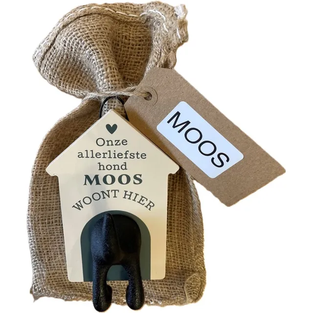 History& Heraldry Ltd Hondenriemhouder-Moos-in leuk kado verpakking-15cmx10cm-woonaccessoires-hondengarderobe-kapstok voor honden-kado idee voor hondenbezitters-haak voor hondenriem creme