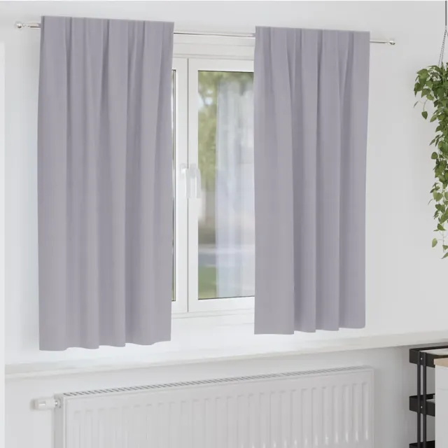 vidaXL Zwart-out Gordijnen met Ringen 2 st Metaalgrijs 175 x 140 cm