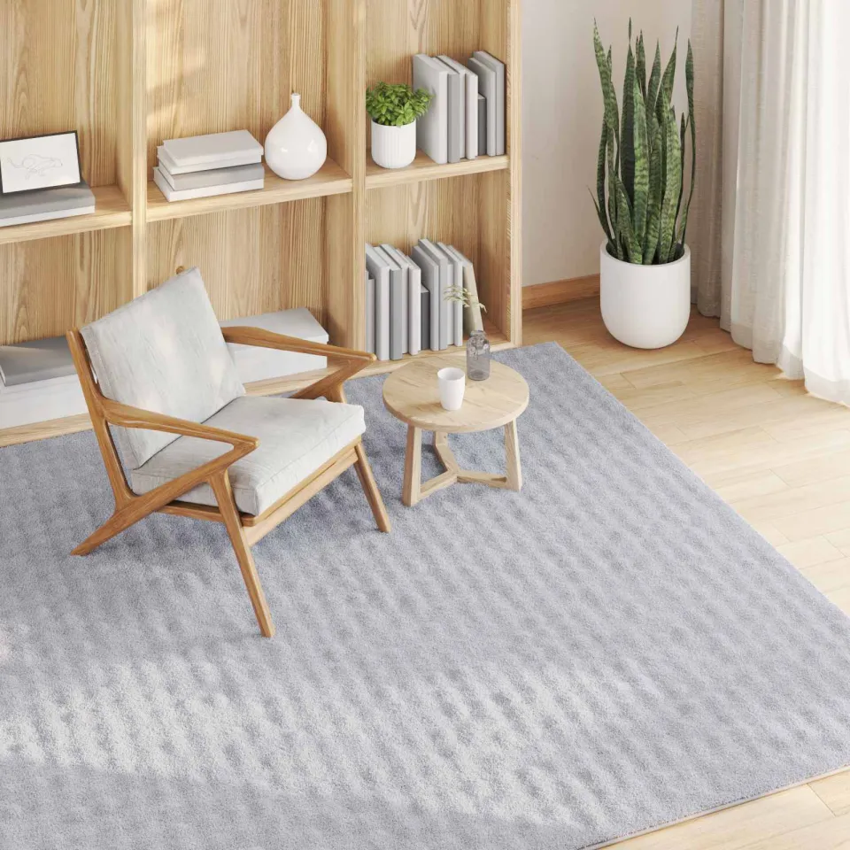vidaXL Vloerkleden Vierkant SIROLO Grijs 120 x 120 cm Polyester, foto 3
