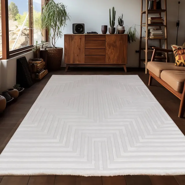 Ayyildiz Vloerkleed Sahara 3D Japandi Stijl 140 x 200 cm Creme