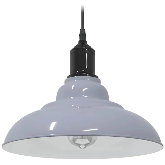 vidaXL Hanglamp in hoogte verstelbaar E27 Ø31 cm metaal glanzend grijs