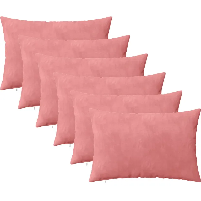 vidaXL Plaid kussen 6 st HEERLEN Roze 30 x 50 cm fluweel
