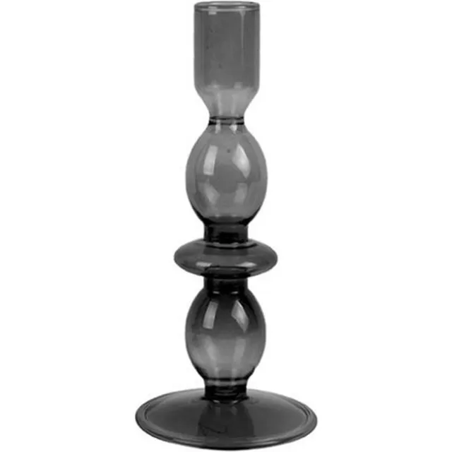 Present Time 2x Present Time Candle Holder Glass Art Bubbles Medium Black zwart
