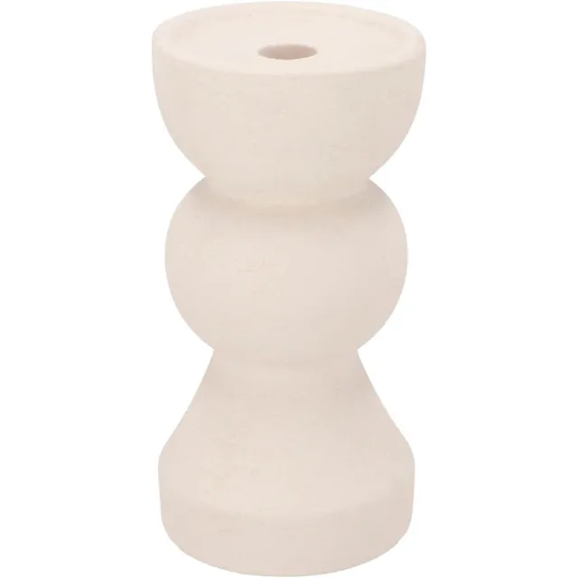 Daan kromhout Kaarsenhouder - Kandelaar - Florence - Wit - Keramiek - Cementlook - 21 cm