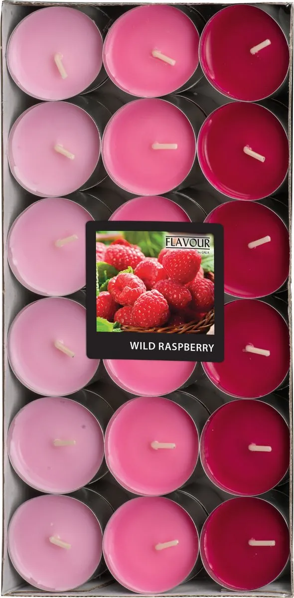 Conpax Candles Conpax Geur theelichtjes/waxinelichtjes - Mega pack - 36x - Wild Raspberry aroma - 4,5 branduren Fuchsia